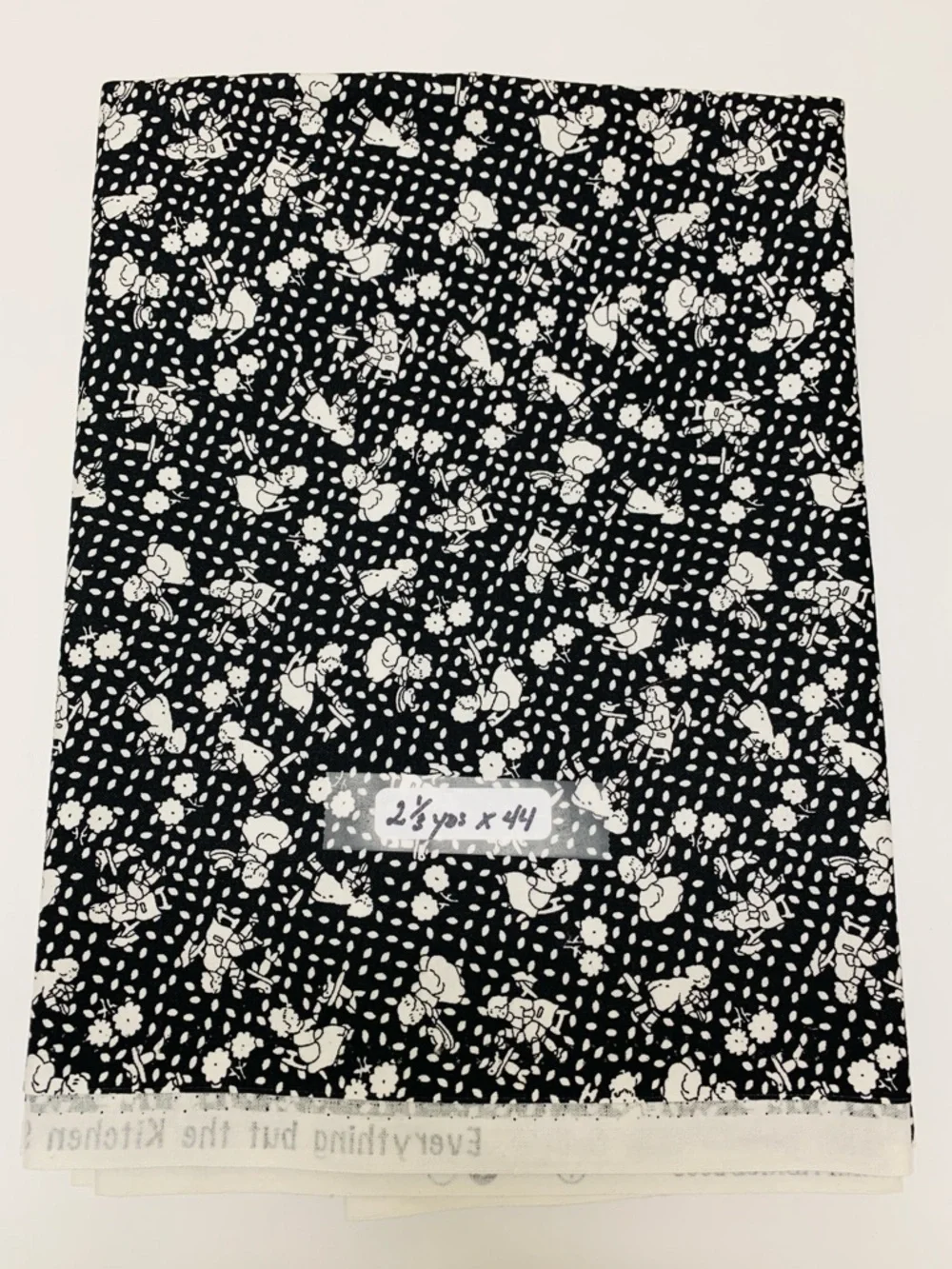 RJR Fabrics 1930s Repro Children’s Print Black & White Cotton Quilt Fabric